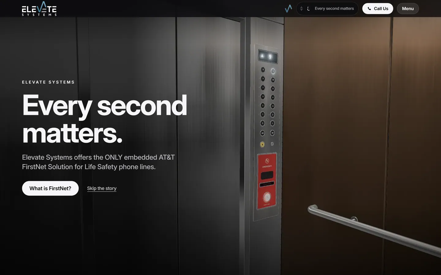 Elevate Cell Systems website, first screen