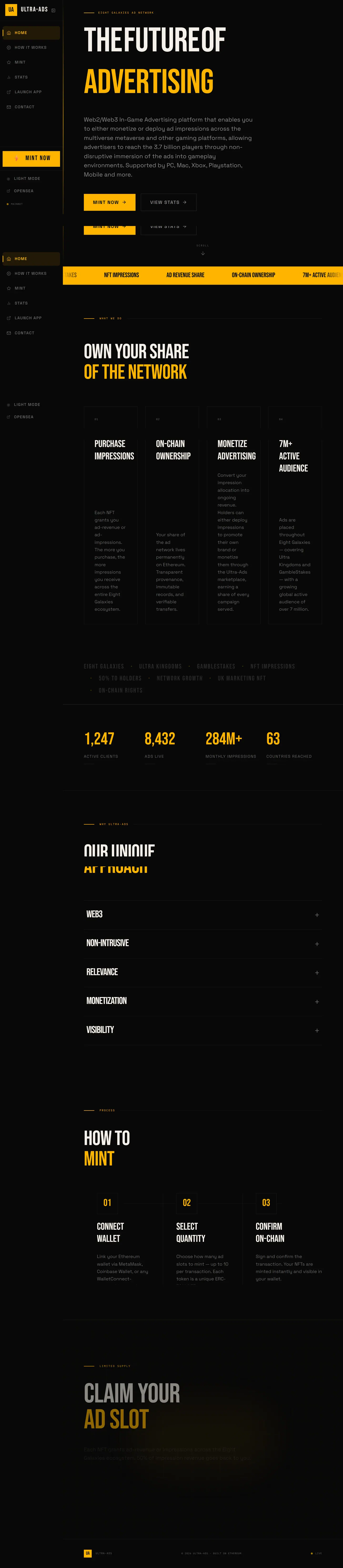 Ultra-Ads website, full page