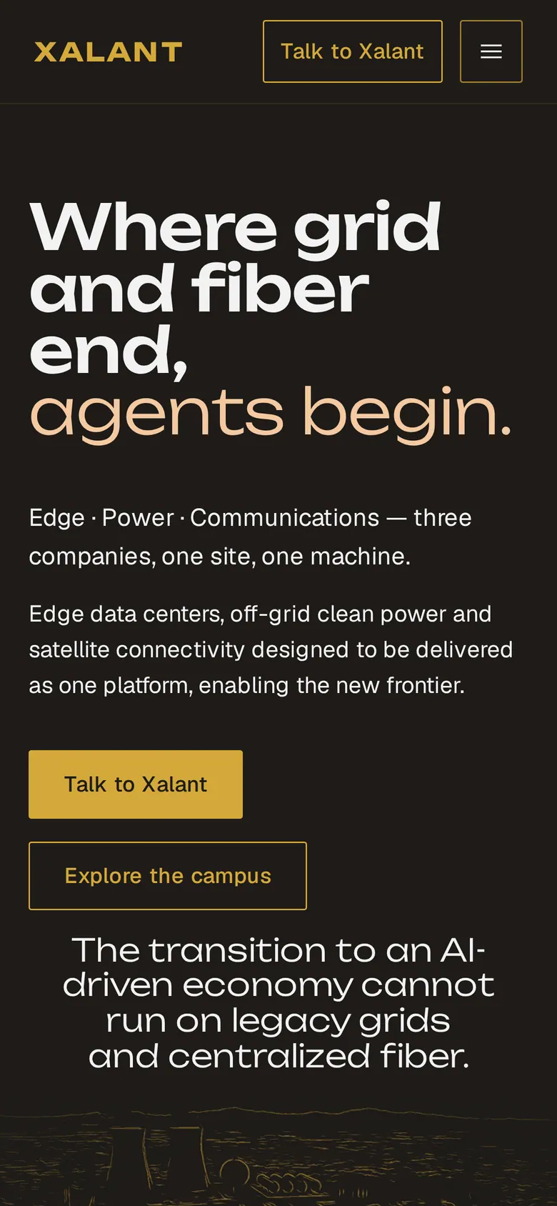 Xalant website on a phone